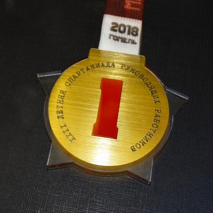 Медаль акриловая д80 на печатной ленте 24мм